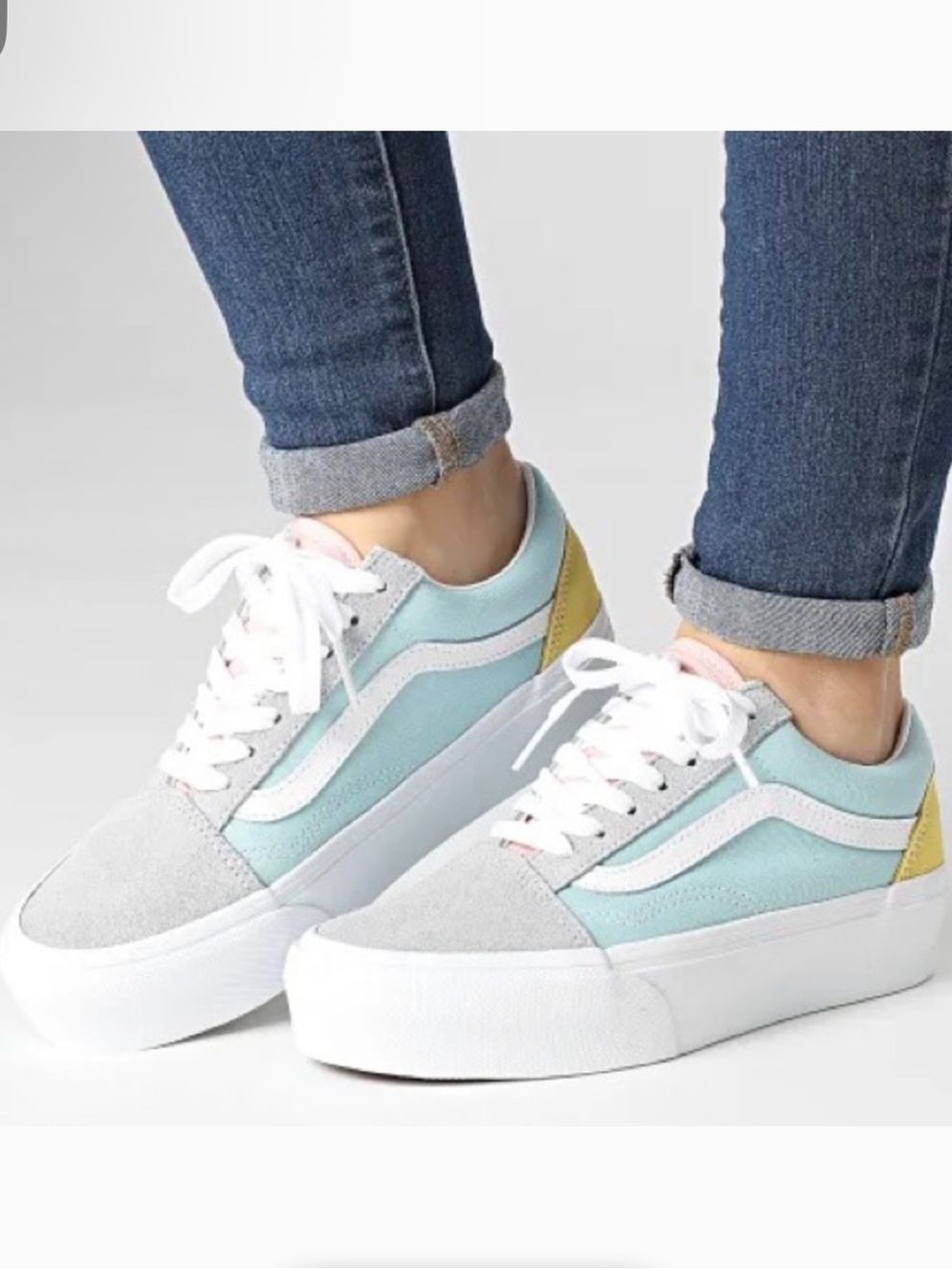 Vans Women's Low-Top Sneakers platform in pastel color